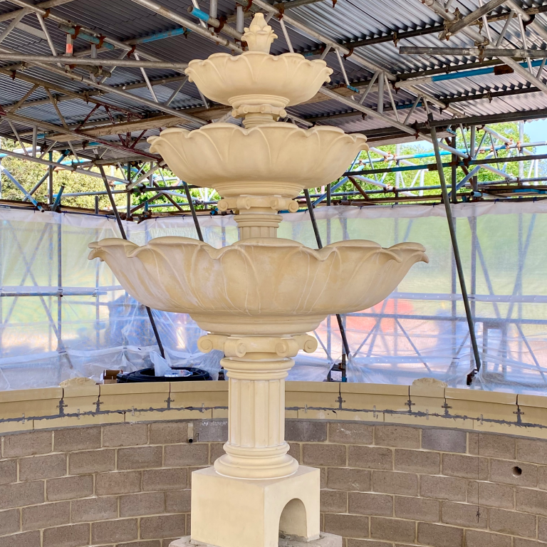 stone foundation and pond construction